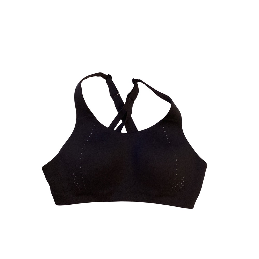 Lululemon Run Times Bra Black High Support Sports Bra 34C Adjustable Straps